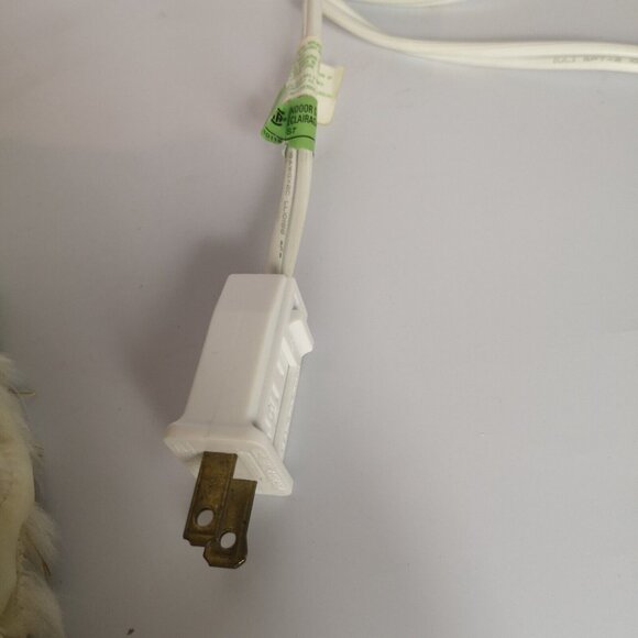 Vintage Animated Christmas Seated Angel Feathered Moving Wings Blonde Curls Fur - Picture 14 of 14